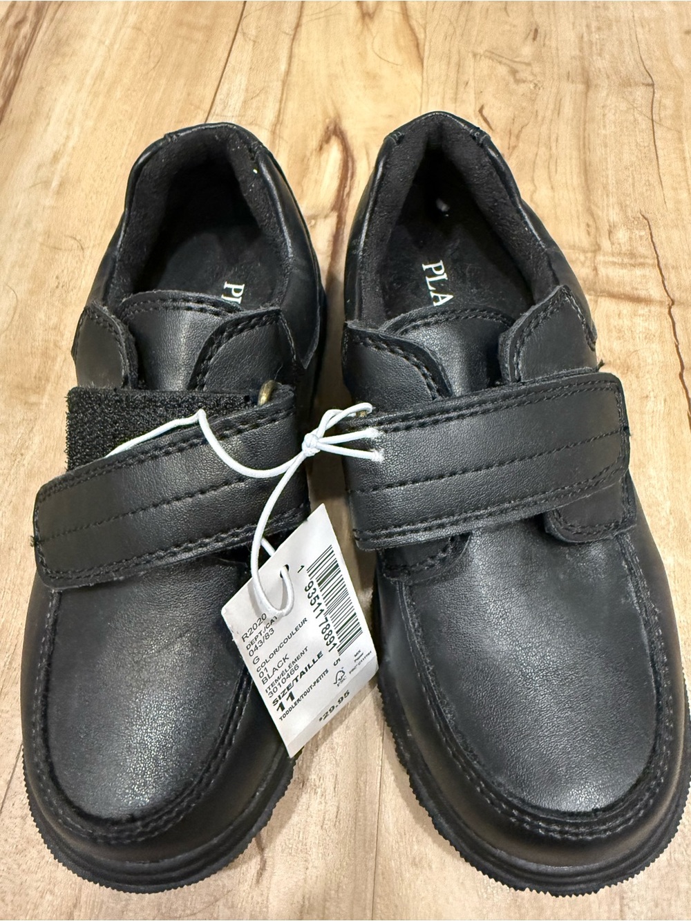 The Children's Place Black Kids Dress Shoes Velcro Strap